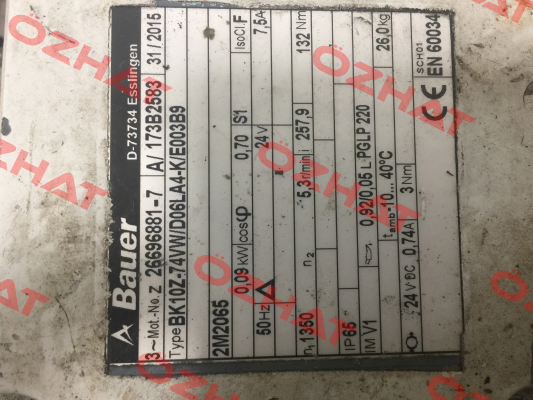 BK10Z-74VW/D06LA4-K/E003B9 Bauer