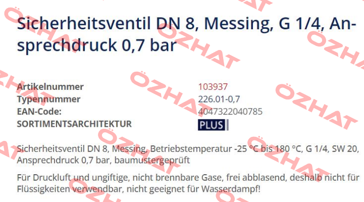 P/N: 103937 Type: 226.01-0,7 Riegler