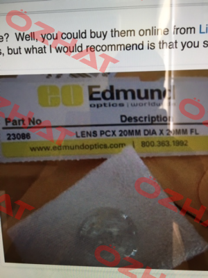 P/N:23086 - obsolete, replaced by LENS PCX 20 X 20 UNCTD TS  Edmund Optics