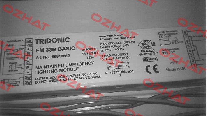89818655 type EM 33B Basic Tridonic