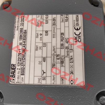 189K3955 - BS02-37V/DWL06LA8-K/E003B4 Bauer
