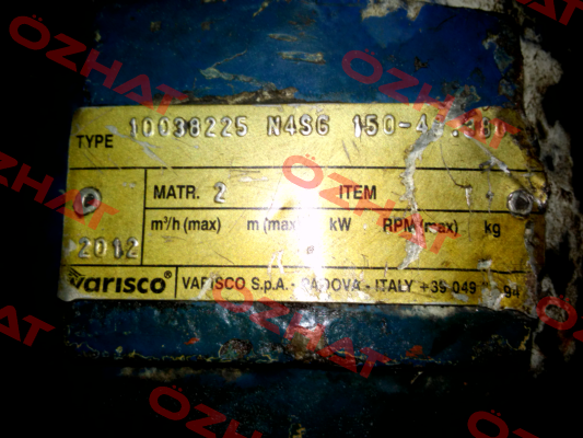 rotor for 10038225  N4SG 150-40.380  Obsolete  Varisco pumps